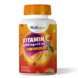 Wellcare Vitamin C 1000 mg + 15 mg Zinc Chewable 60 Tablet - Wellcare