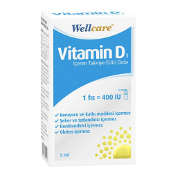 Wellcare Vitamin D3 İçeren Diyet Takviyesi 5 ml 1 Fıs 400 IU - Wellcare
