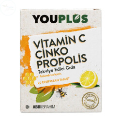 Youplus Vitamin C Çinko Propolis 20 Efervesan Tablet - Abdiibrahim